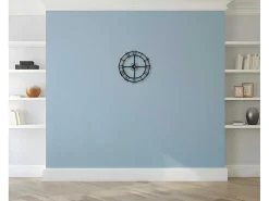 Klok Vintage 1, Zwart, Zilver, 50X0,16X50 Cm,-EPIKASA Outlet