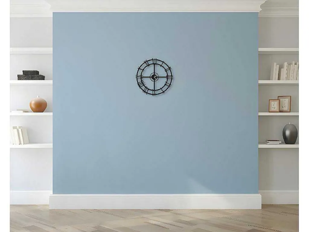 Klok Vintage 1, Zwart, Zilver, 50X0,16X50 Cm,-EPIKASA Outlet