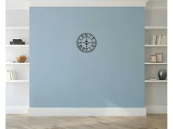 Klok Vintage 9, Zwart, Zilver, 50X1,5X50 Cm,-EPIKASA Sale