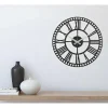 Klok Vintage 11, Zwart, Zilver, 50X1,5X50 Cm,-EPIKASA Outlet