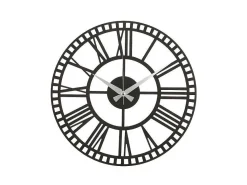Klok Vintage 11, Zwart, Zilver, 50X1,5X50 Cm,-EPIKASA Outlet