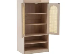 Klompenkast - 2 Open Planken En 2 Verstelbare Interne Planken - Naturel-ModernLuxe Online