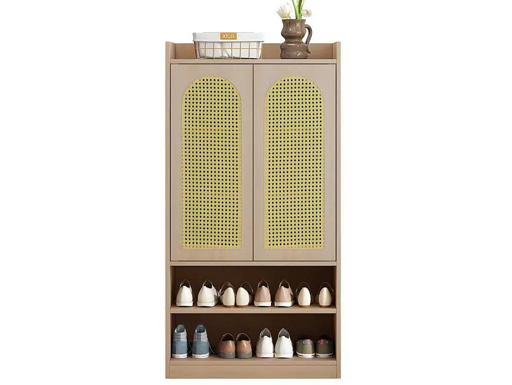 Klompenkast - 2 Open Planken En 2 Verstelbare Interne Planken - Naturel-ModernLuxe Online