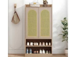 Klompenkast - 2 Open Planken En 2 Verstelbare Interne Planken - Naturel-ModernLuxe Online