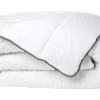 Knuffel Dekbed Silk Touch 220 X 240 Cm - 250 G/M - Wit Met Grijze Bies - Biesya-DREAMEA