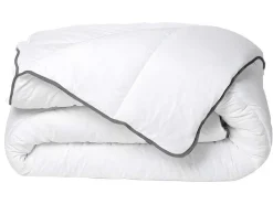 Knuffel Dekbed Silk Touch 140 X 200 Cm - 250 G/M - Wit Met Grijze Bies - Biesya-DREAMEA Best