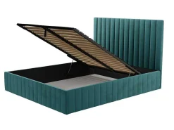 Kofferbed En Hoofdbord Met Verticale Stiksels - 180 X 200 Cm - Fluweel - Taupe - Larali - Van-PASCAL MORABITO New