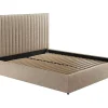 Kofferbed En Hoofdeinde Met Verticale Stiksels - 180 X 200 Cm - Stof - Beige - Sarah-Vente-unique Clearance