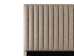Kofferbed En Hoofdeinde Met Verticale Stiksels - 180 X 200 Cm - Stof - Beige - Sarah-Vente-unique Clearance