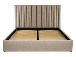 Kofferbed En Hoofdeinde Met Verticale Stiksels - 180 X 200 Cm - Stof - Beige - Sarah-Vente-unique Clearance