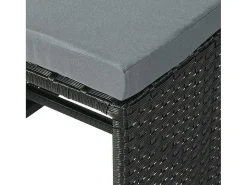 Krukje Van Poly-Rattan Mcw-K35, Zwart, Kussen Lichtgrijs-Vente-unique Discount