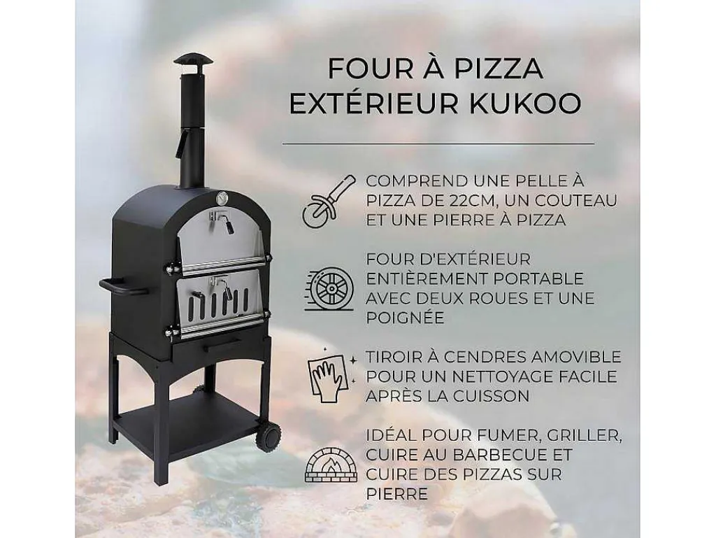 Kukoo Pizza Oven - Buiten + Pizzaschep-Monstershop Hot
