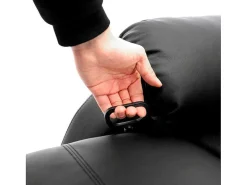 Kunstleer Handmatig Verstelbare Relaxfauteuil Met Zijvak - Zwart-ModernLuxe Sale
