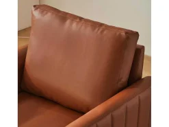 Kunstleren Chesterfield Fauteuil Met Dik Kussen - Goud Metalen Poten - Bruin-ModernLuxe Best