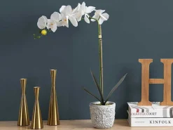 Kunstorchidee Met Pot Van Cement - H60 - Wit - Flora-OZAIA Online