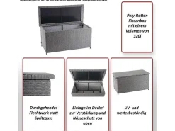 Kussenbox Van Polyrattan Mcw-D88 Iii, Premium Zwart, 51X115X59Cm 250L-Vente-unique Outlet