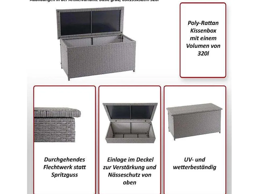 Kussenbox Van Polyrattan Mcw-D88 Iii, Premium Zwart, 51X100X50Cm 170L-Vente-unique New