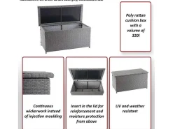 Kussenbox Van Polyrattan Mcw-D88 Iii, Premium Grijs, 80X160X94Cm 950L-Vente-unique Sale