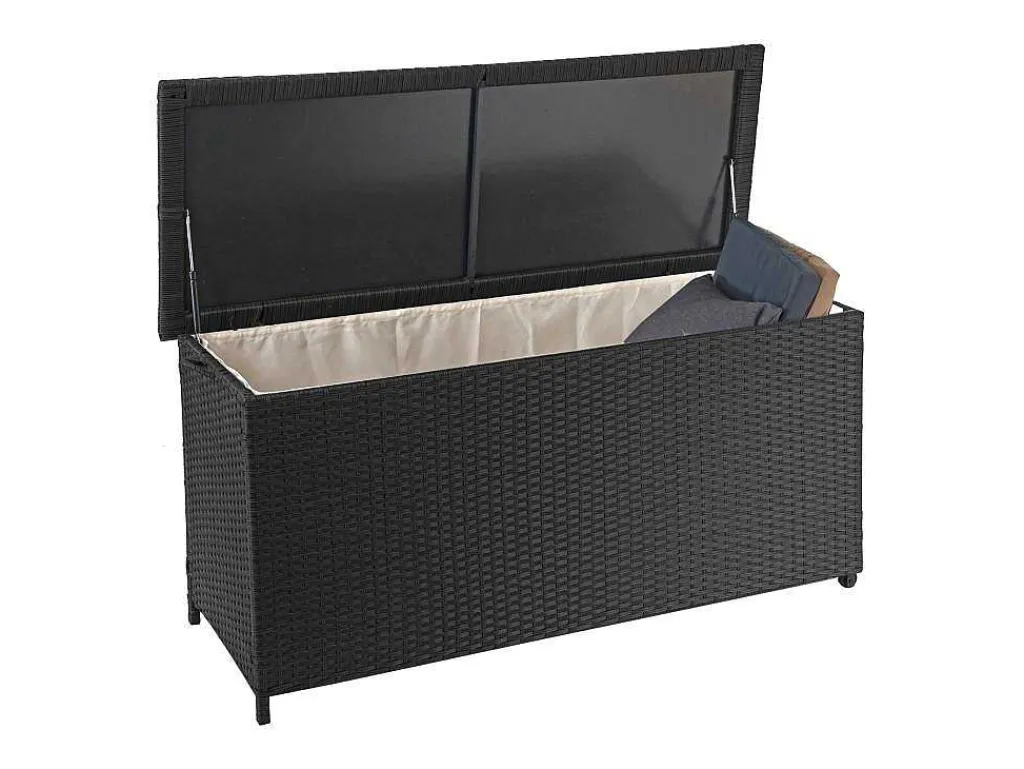 Kussenbox Van Polyrattan Mcw-D88 Iii, Premium Zwart, 63X135X52Cm 320L-Vente-unique New