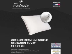 Kussengevoelig Hoofdkussen In Perkaal Katoen - 91 Draden/Cm - 50 X 70 Cm - 700 Gr - Wit - Auxence-Palacio Sale
