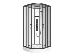 Kwartcirkelvormige Douchecabine Met Massagestralen L90 X B90 X H215 Cm Solena-Shower & Design