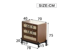 Ladekast - 3 Pvc Rotan Lades Met Zwarte Poten - Bruin-ModernLuxe Online