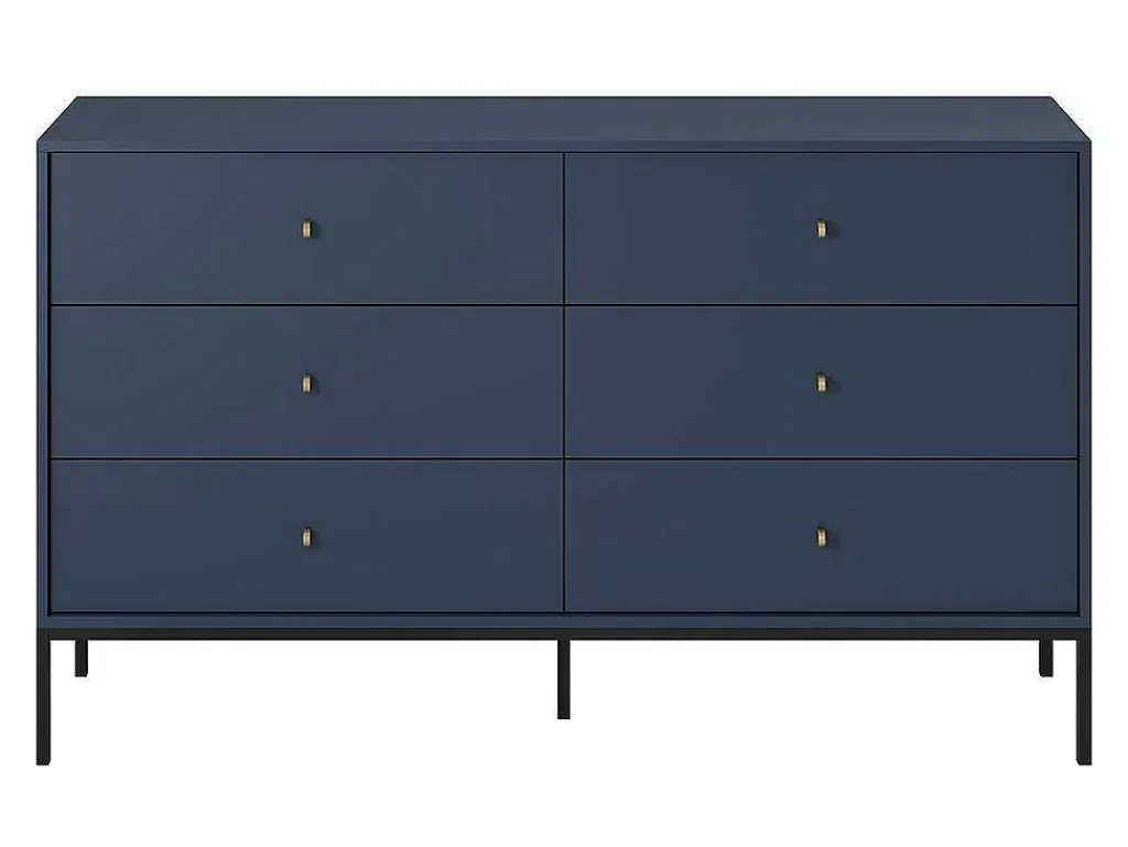 Ladekast Bogdan - 6 Laden - Blauw-Vente-unique Online