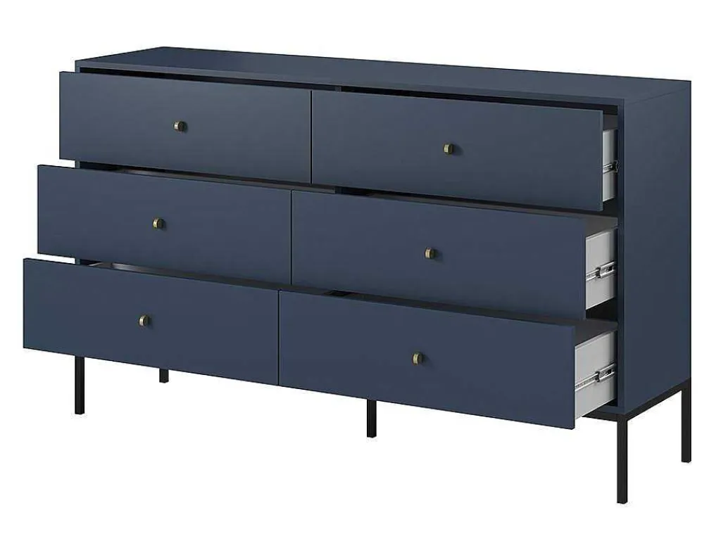 Ladekast Bogdan - 6 Laden - Blauw-Vente-unique Online