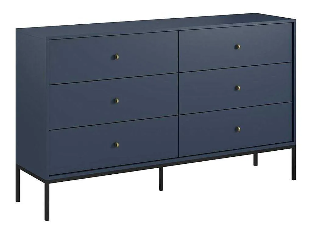 Ladekast Bogdan - 6 Laden - Blauw-Vente-unique Online