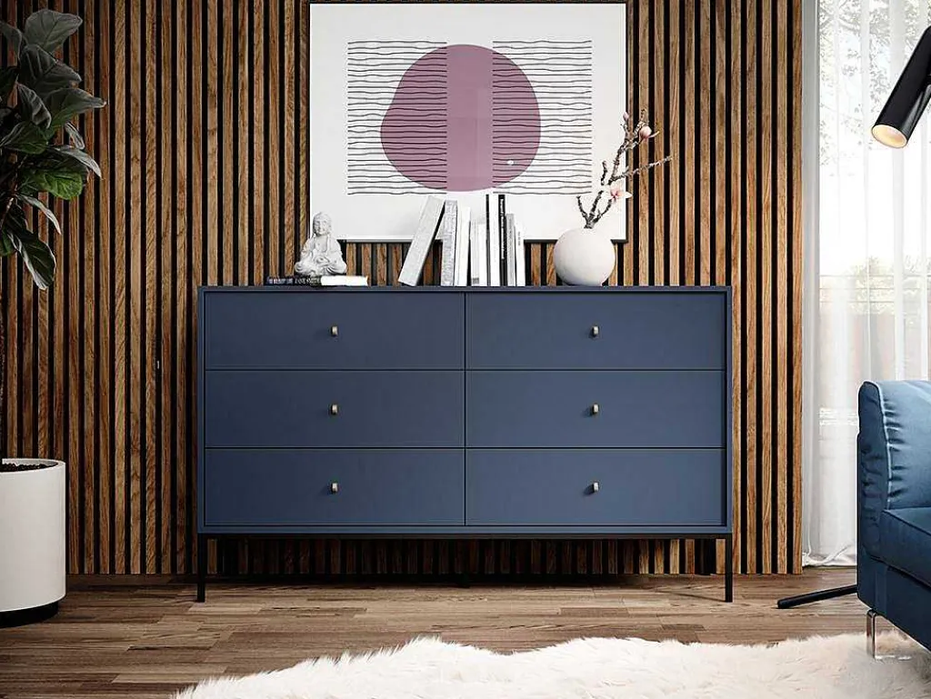 Ladekast Bogdan - 6 Laden - Blauw-Vente-unique Online