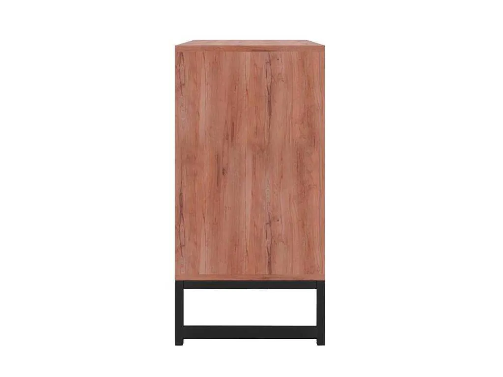 Ladekast Met 3 Lades - Acaciahout En Metaal - Naturel En Zwart - Vedila-Vente-unique Discount