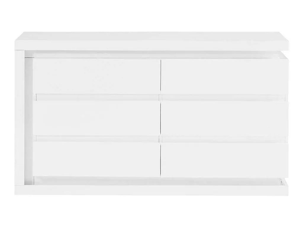 Ladekast Met 6 Lades - Met Ledverlichting - Mdf - Wit Gelakt - Flarancia-Vente-unique Hot
