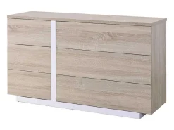 Ladekast Napoli - 6 Laden - Eiken En Wit-Vente-unique