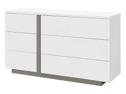 Ladekast Napoli - 6 Laden - Wit En Taupe-Vente-unique Clearance