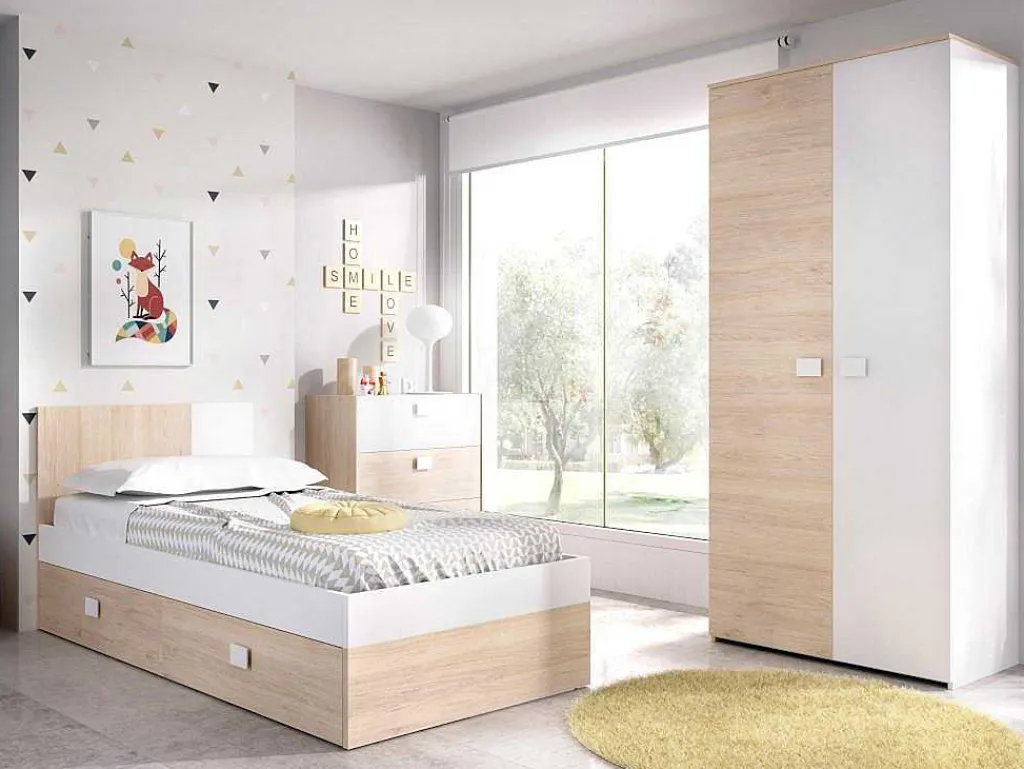 Ladekast Sonia - 3 Lades - Kleuren: Eiken En Wit-Vente-unique Hot
