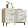 Ladekast Versierd Met Verticale Strepen - 6 Lades - Wit-ModernLuxe Discount