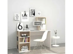 Lara Bureau, Wit, Sonoma, 130X60X135 Cm,-EPIKASA Best