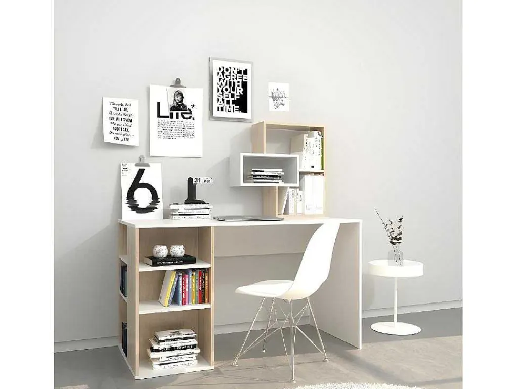 Lara Bureau, Wit, Sonoma, 130X60X135 Cm,-EPIKASA Best