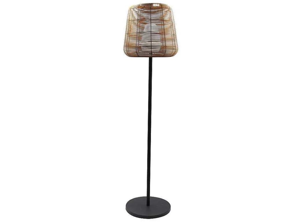 Led Buiten Staande Lamp Van Metaal - H. 150 Cm - Zwart En Natuurlijk - Carbini-OZAIA Sale