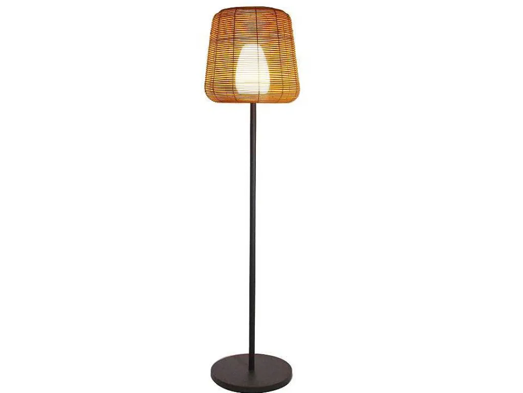 Led Buiten Staande Lamp Van Metaal - H. 150 Cm - Zwart En Natuurlijk - Carbini-OZAIA Sale