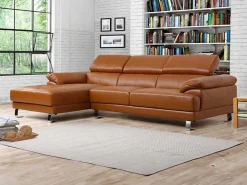Leren Hoekbank Excelsior Ii - Karamel Bruin - Hoek Links-LINEA SOFA Clearance