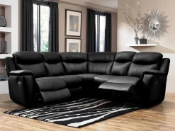 Leren Relaxhoekbank Evasion - Zwart-Vente-unique Hot