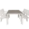 Levels Tuinmeubelset Tafel 100X160/240Cm En 6 Stoel Santorini Wit, Grijs.-Vente-unique Online