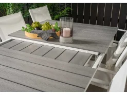 Levels Tuinmeubelset Tafel 100X160/240Cm En 6 Stoel Santorini Wit, Grijs.-Vente-unique Online