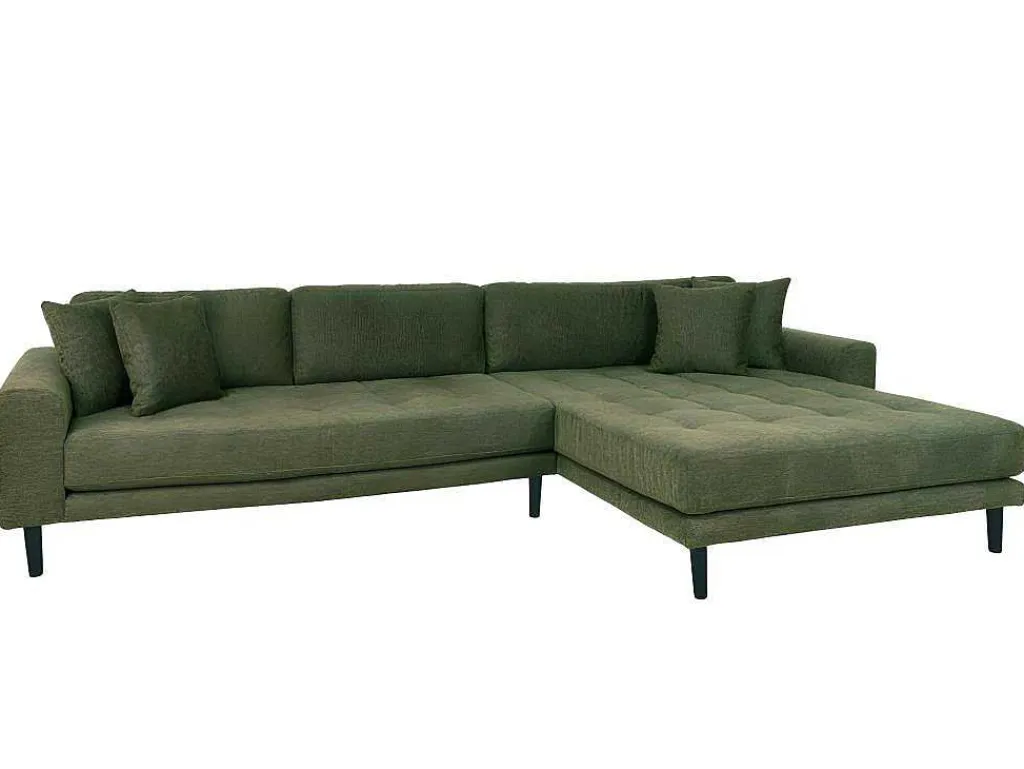 Lido Bank Bank Met Chaise Longue Rechts Gericht 4 Kussens Groen.-House Nordic Discount