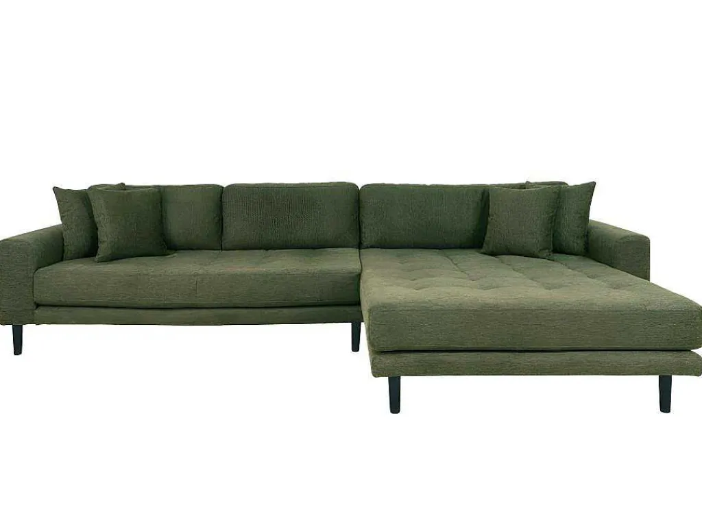 Lido Bank Bank Met Chaise Longue Rechts Gericht 4 Kussens Groen.-House Nordic Discount