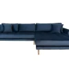Lido Bank Met Chaise Longue Rechts Velours Donker Blauw.-House Nordic Online