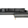 Lido Chaiselong Sofa Rechts Met 4 Kussens, Velour Grijs.-House Nordic Discount