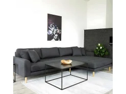 Lido Chaiselong Sofa Rechts Met 4 Kussens, Velour Grijs.-House Nordic Discount