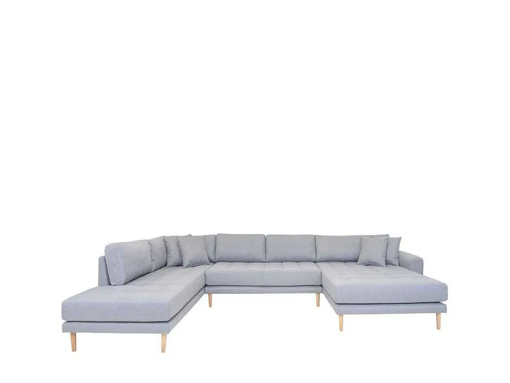 Lido Ubank Rechts Gedraaid Incl. 4 Sierkussens, Lichtgrijs.-House Nordic Sale